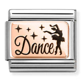 Nomination Composable Classic Link 430111/29 Dance Ballerina in 9K Rose Gold & Enamel